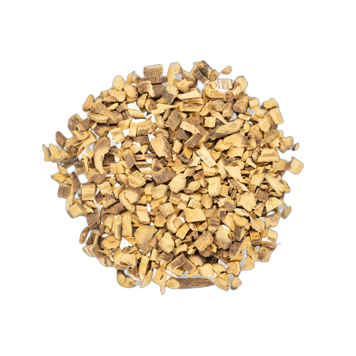 Close up of the Organic Liquorice Root loose leaf from the sample sachet