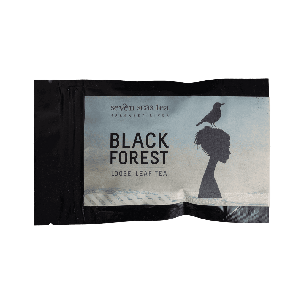 Black Forest tea sample sachet, Seven Seas Tea