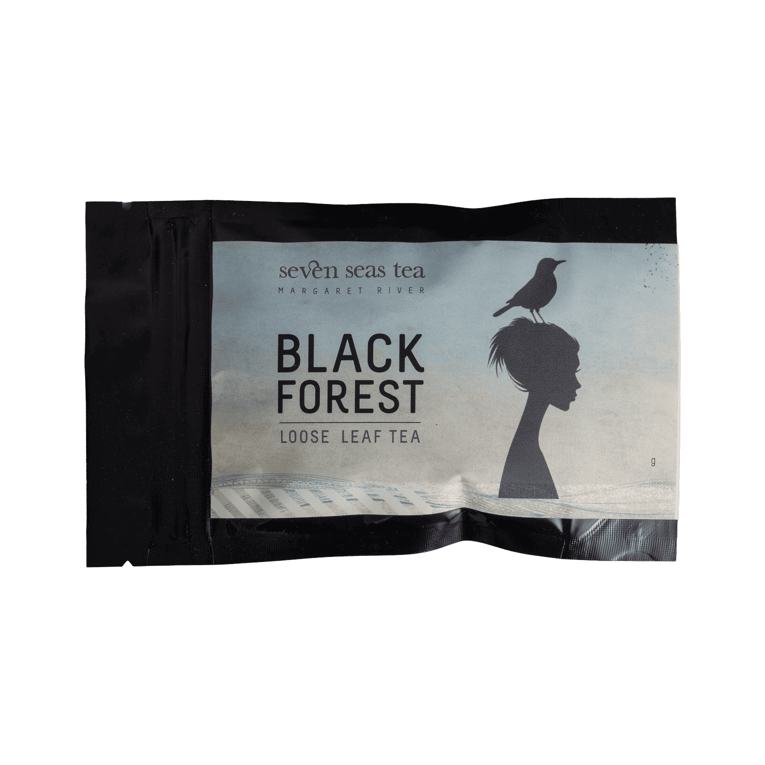 Black Forest tea sample sachet, Seven Seas Tea