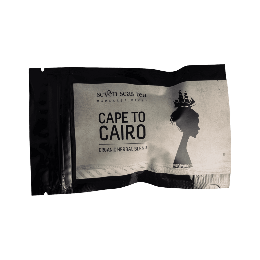 Cape to Cairo tea sample sachet, Seven Seas Tea