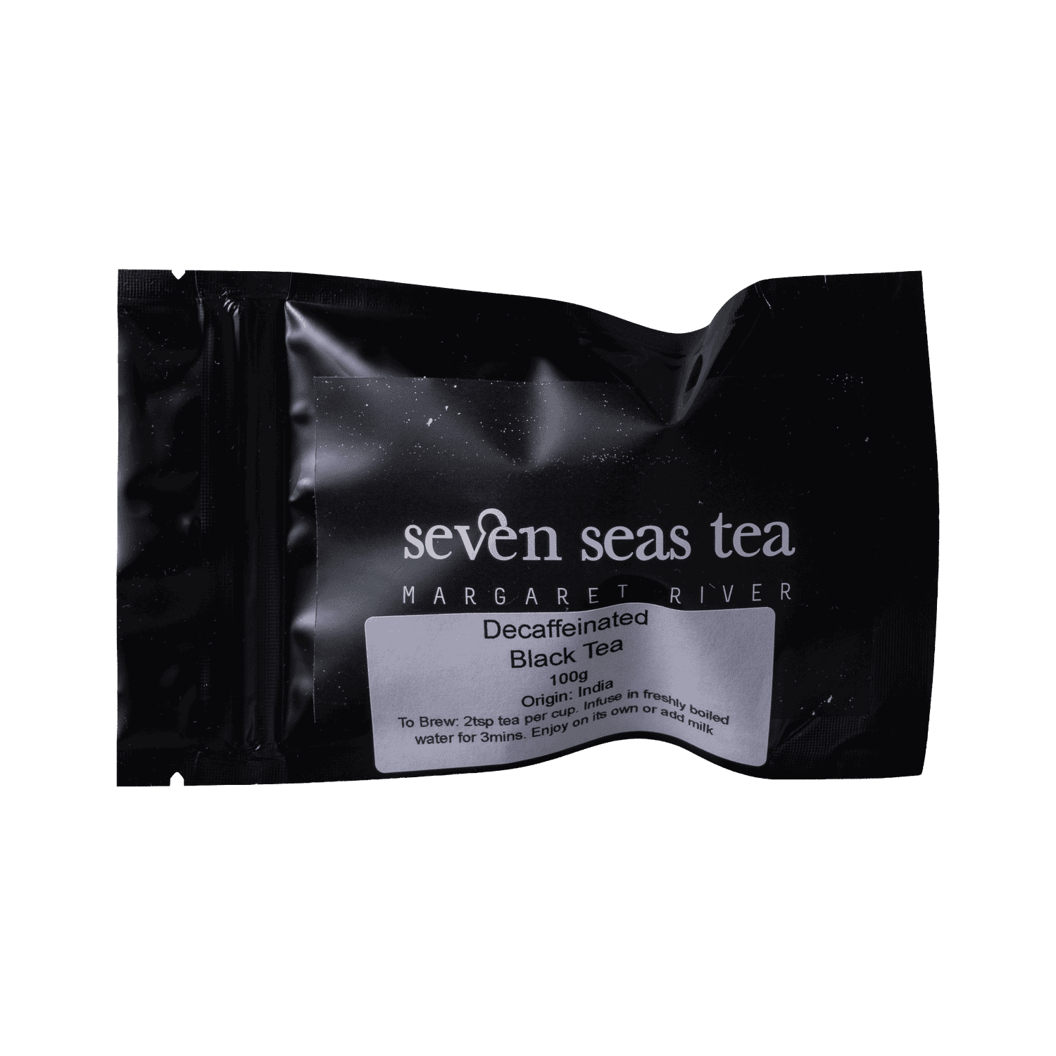 Decaf Black Tea sample sachet, Seven Seas Tea