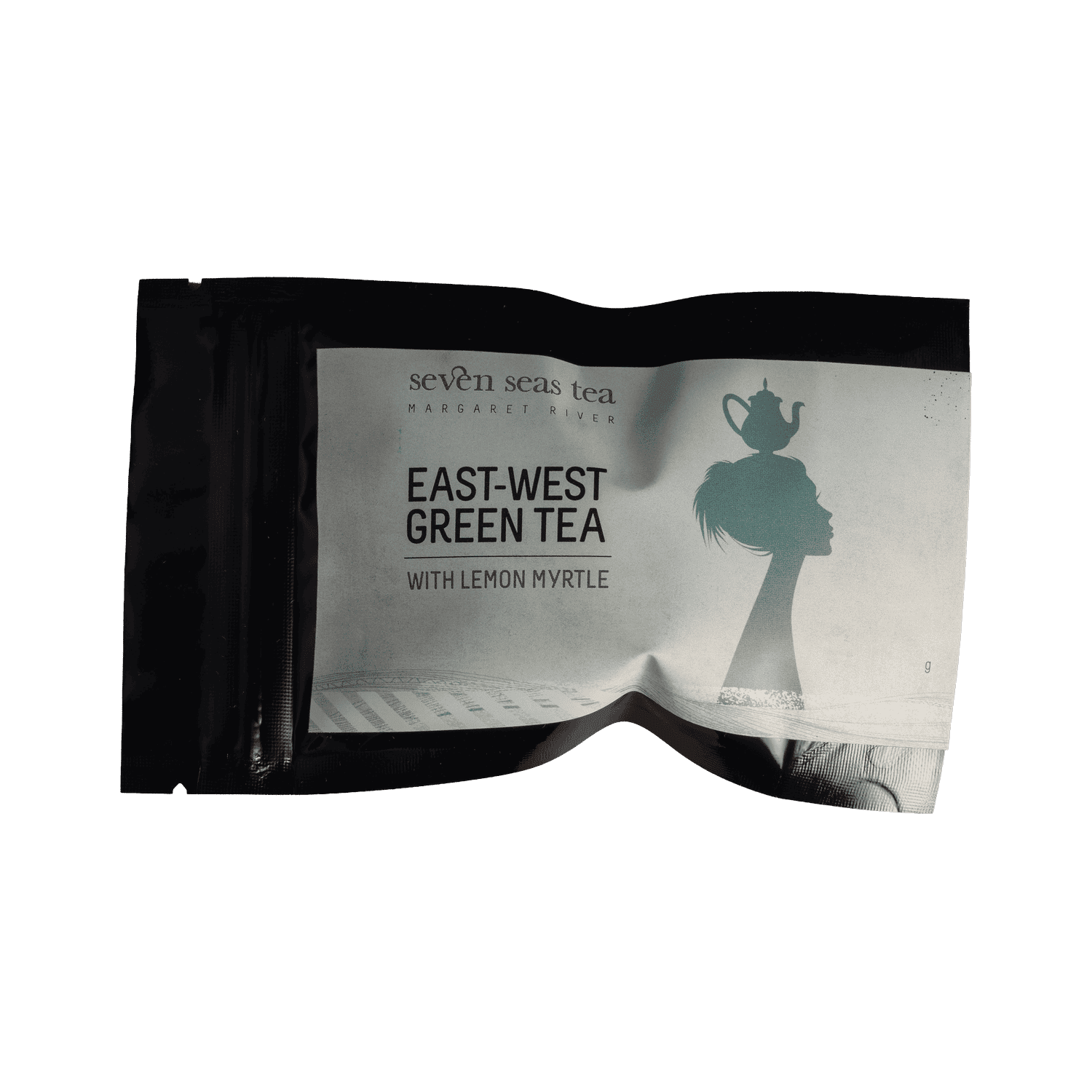 East West Green With Lemon Myrtle tea sample sachet, Seven Seas Tea