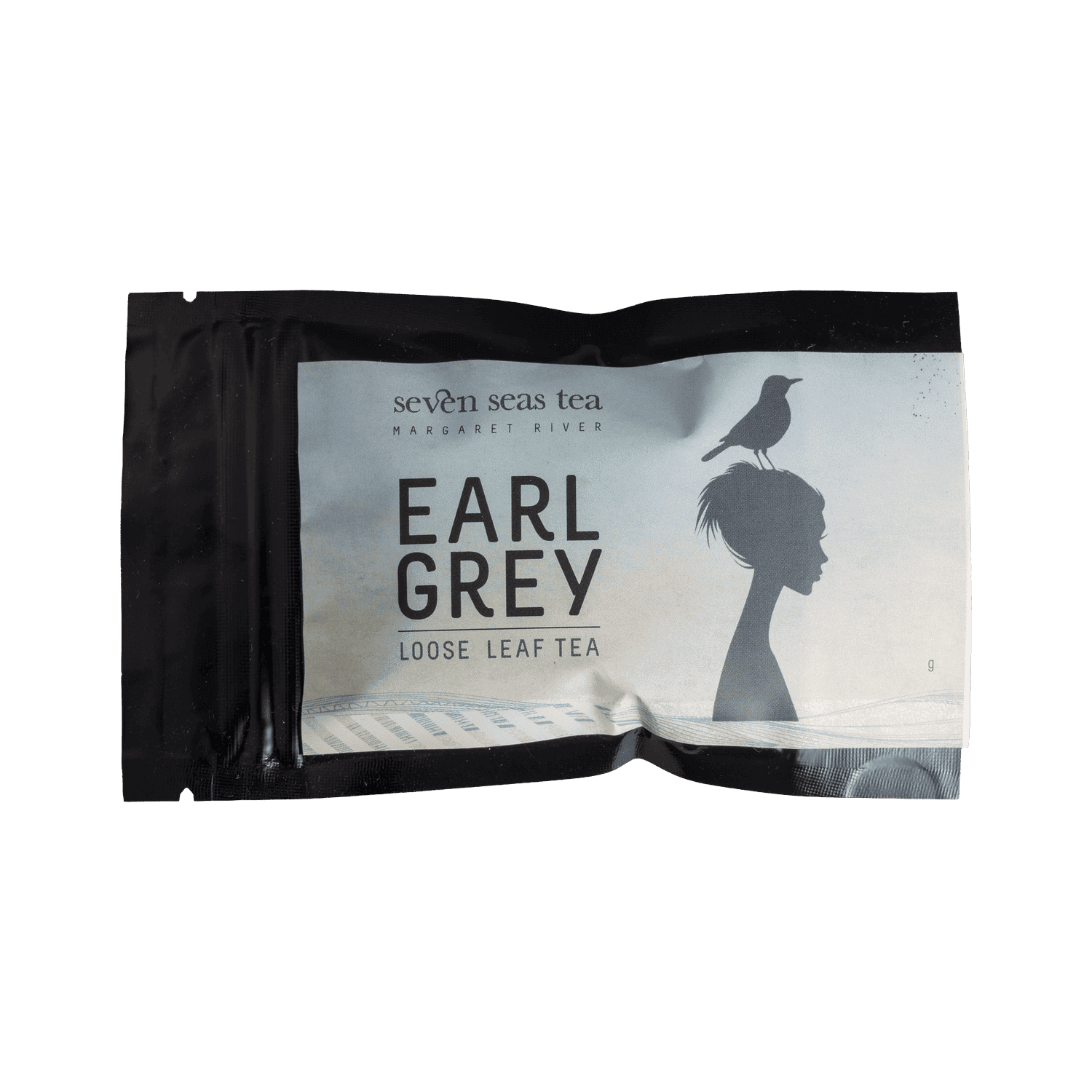 Organic Earl Grey tea sample sachet, Seven Seas Tea