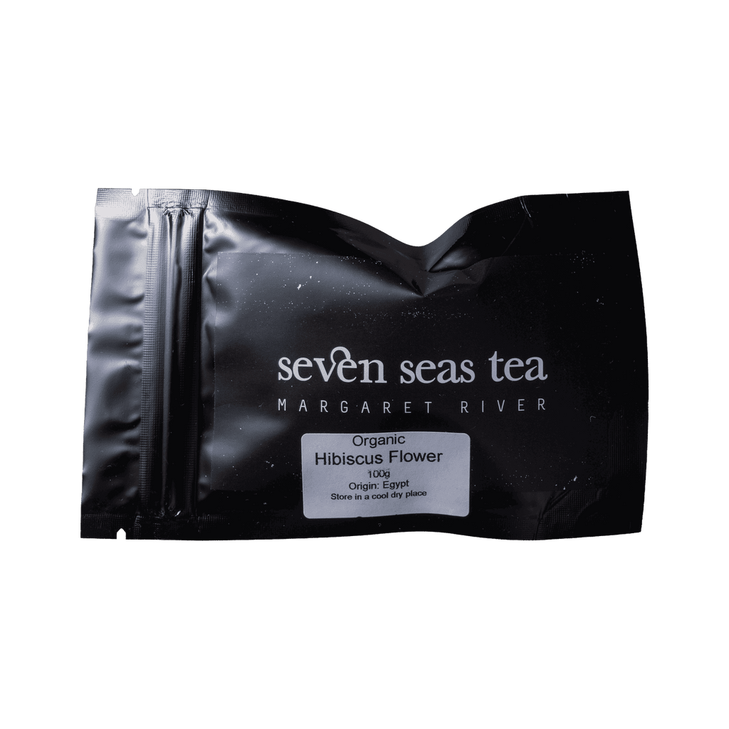 Organic Hibiscus Flower (Crushed) tea sample sachet, Seven Seas Tea