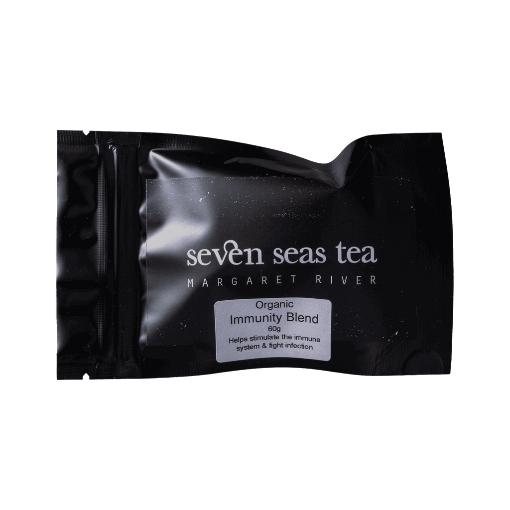 Organic Immunity Blend tea sample sachet, Seven Seas Tea