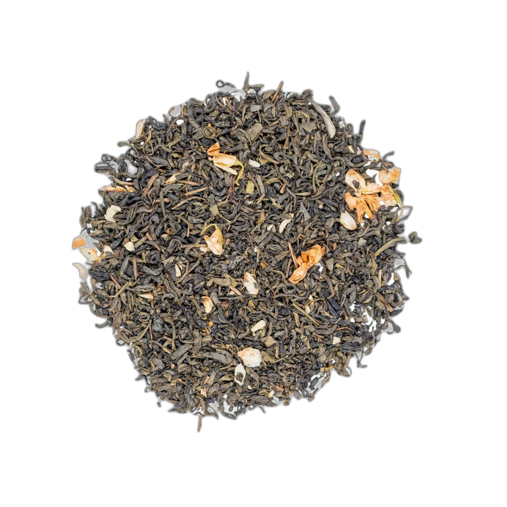 Organic Jasmine Green Tea loose leaf tea, Seven Seas Tea sample sachet