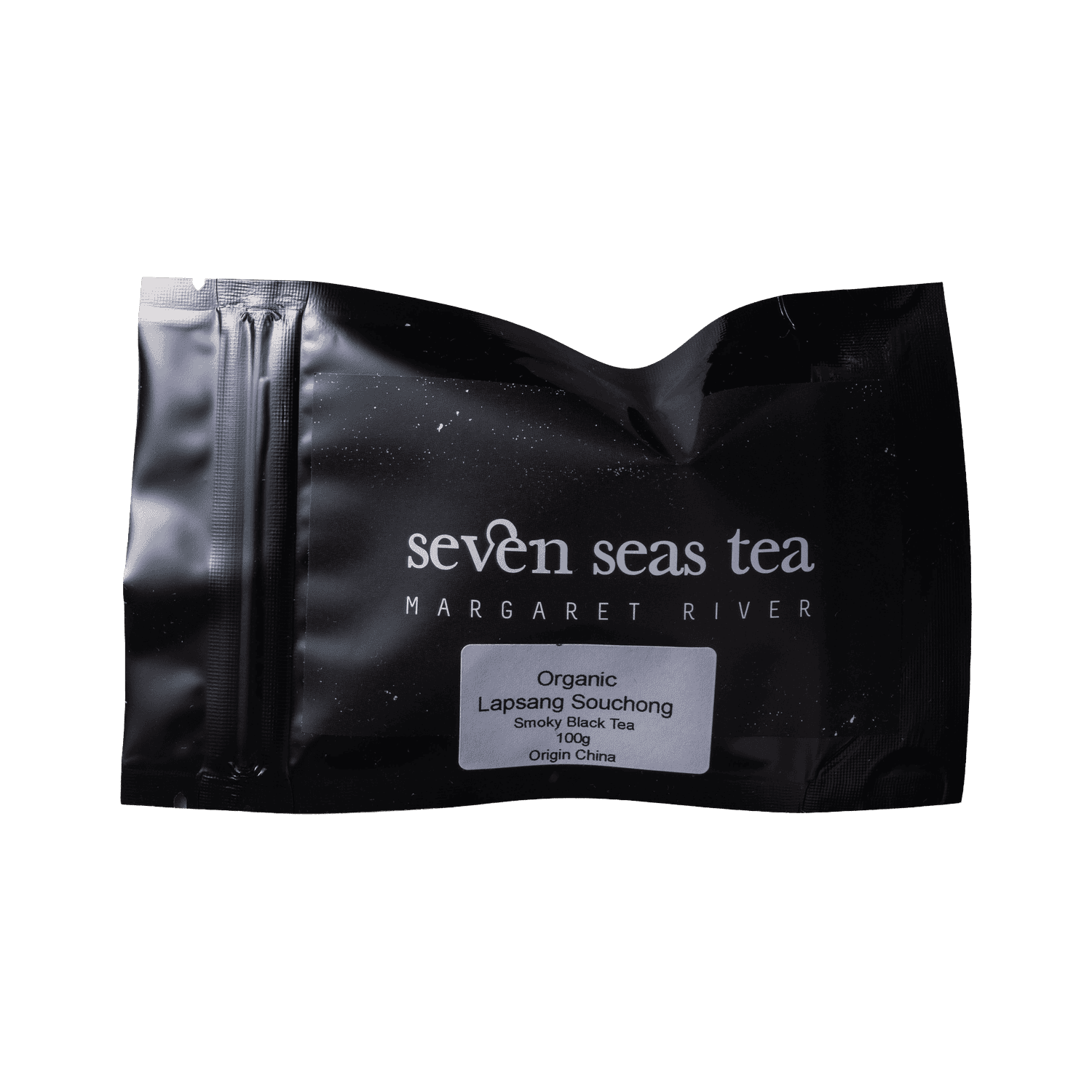 Lapsang Souchong tea sample sachet, Seven Seas Tea