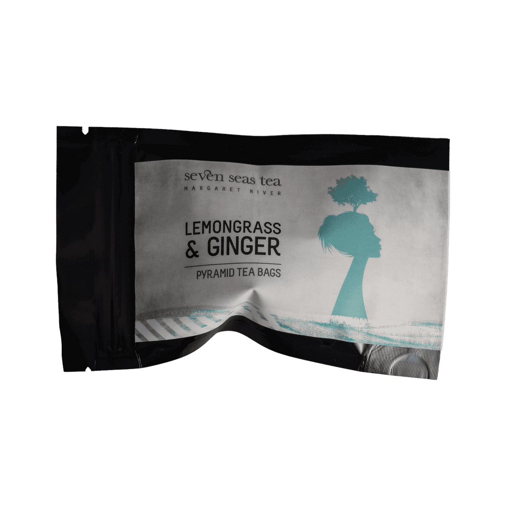Organic Lemongrass & Ginger Teabags tea sample sachet, Seven Seas Tea