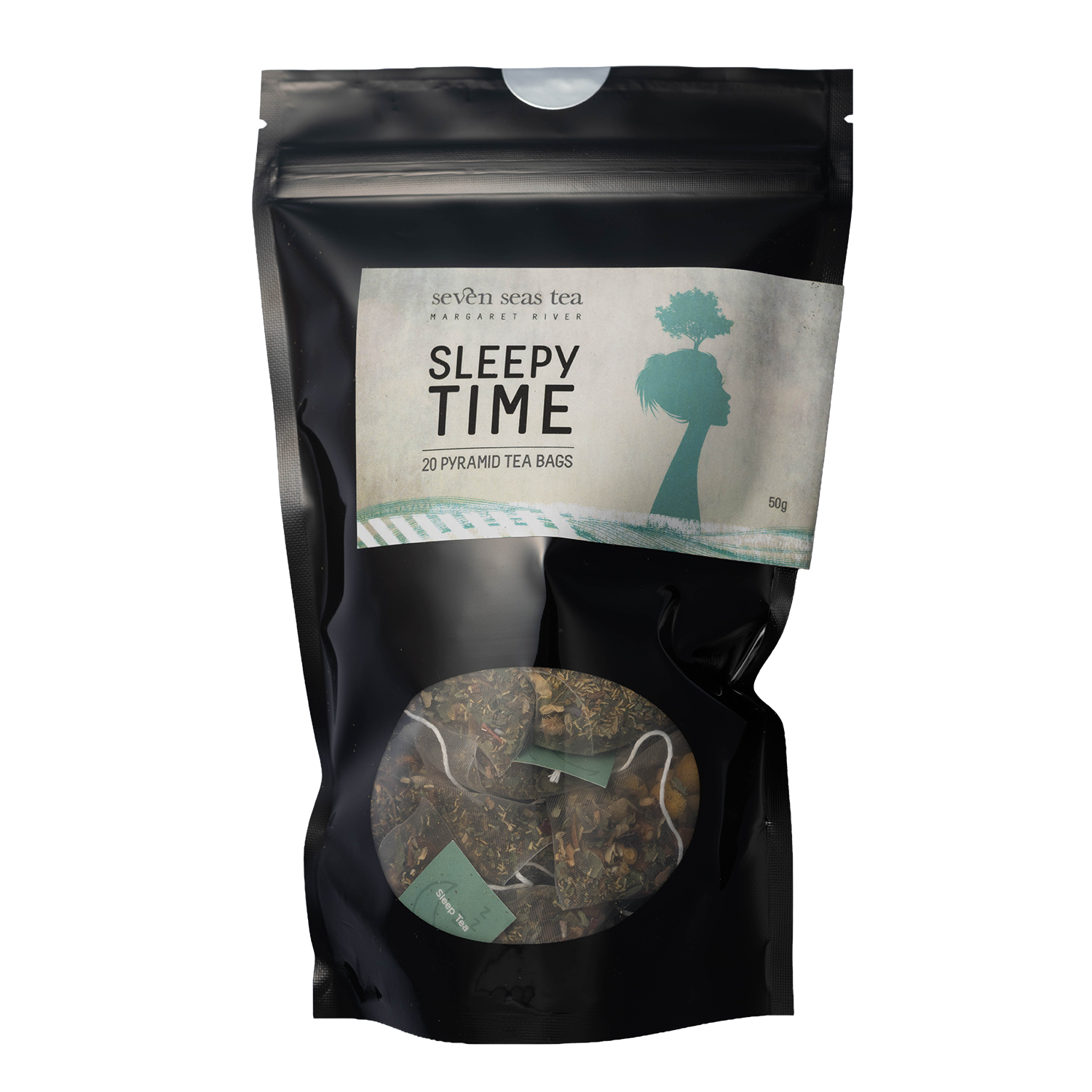 Organic Sleepy Time Teabags loose leaf tea, Seven Seas Tea sample sachet