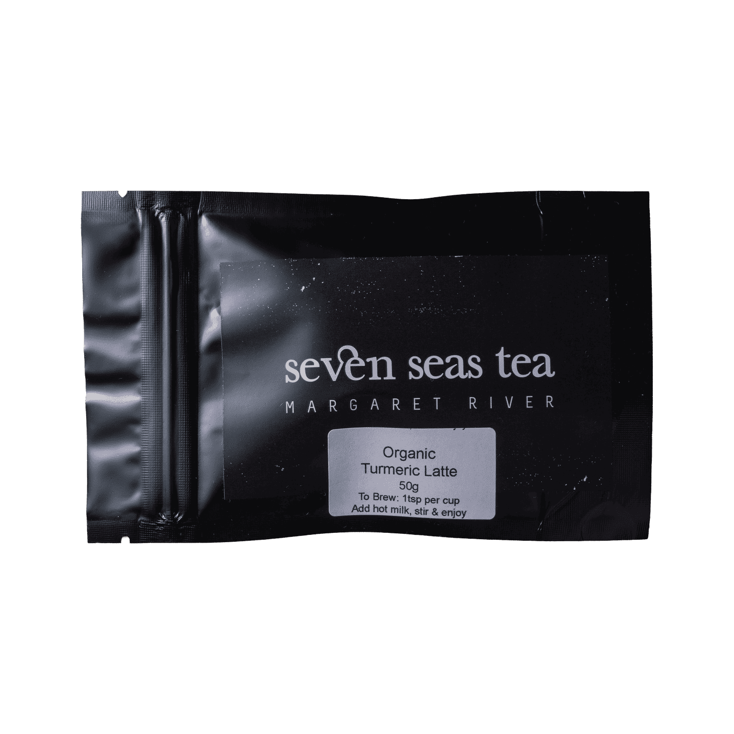 Organic Turmeric Latte tea sample sachet, Seven Seas Tea