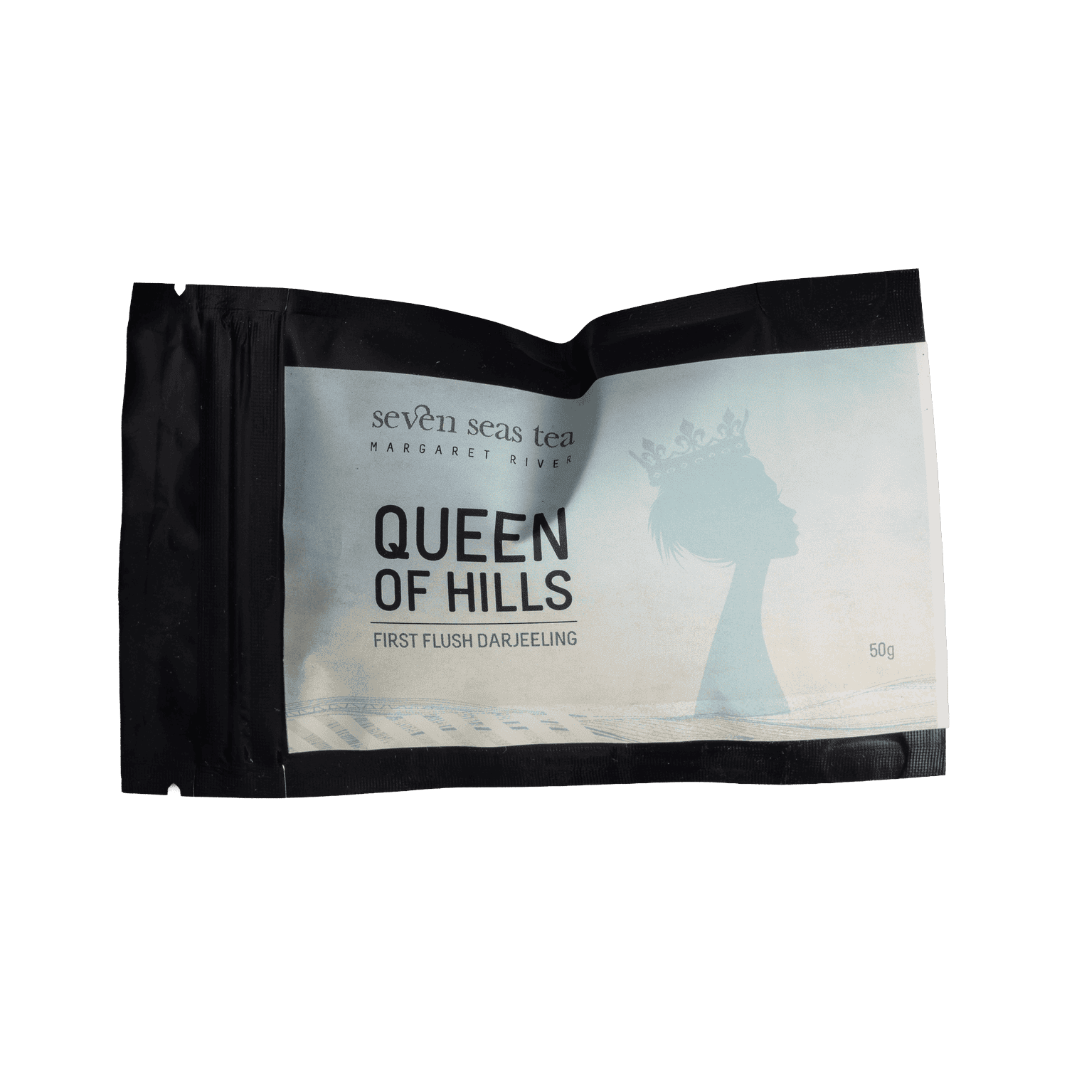 Queen Of Hills Premium First Flush Darjeeling tea sample sachet, Seven Seas Tea