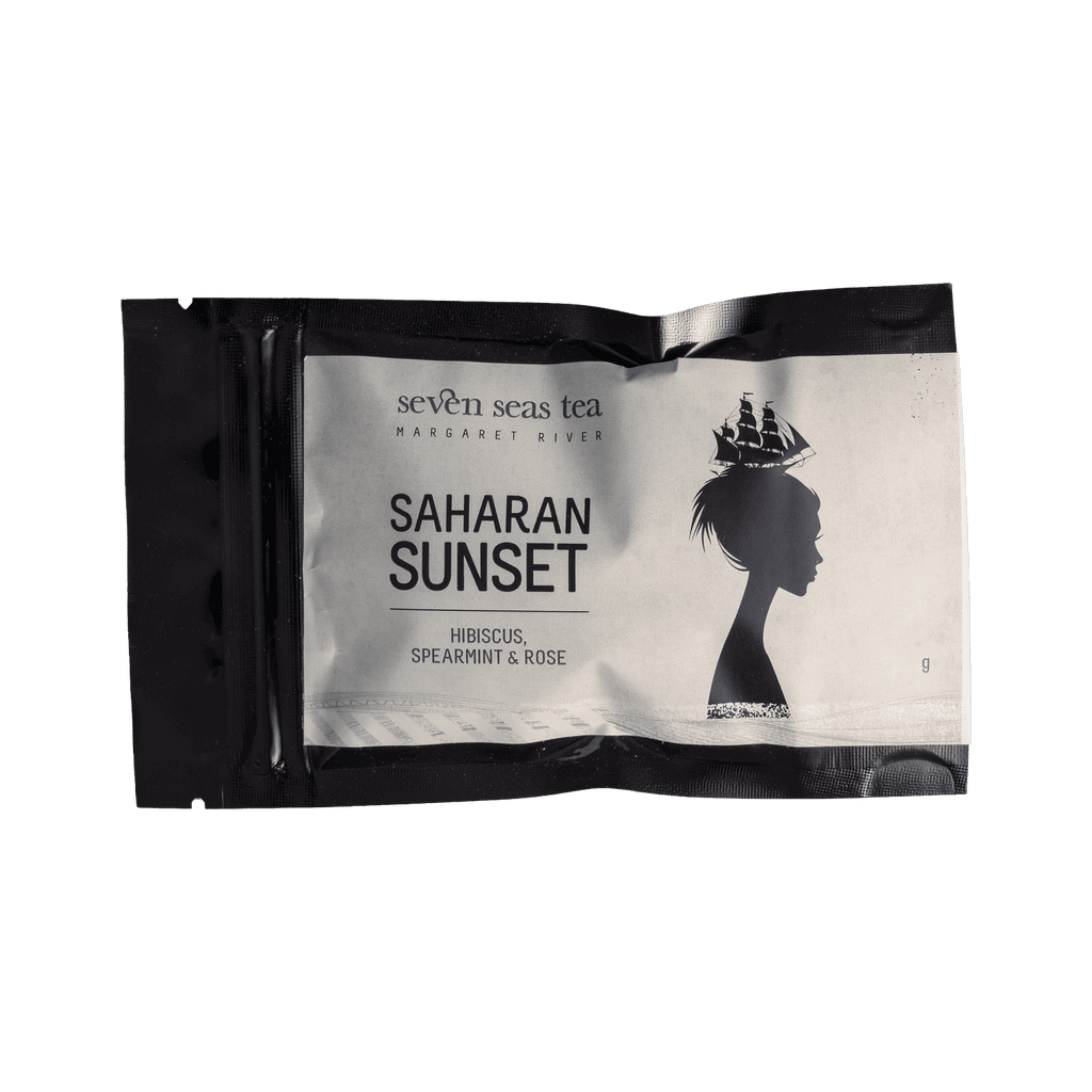 Organic Saharan Sunset tea sample sachet, Seven Seas Tea