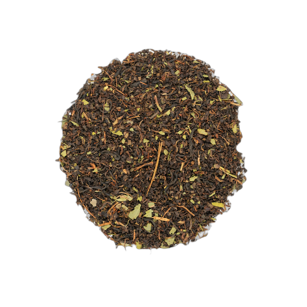 Close up of Australian Billy Tea loose leaf blend spread flat