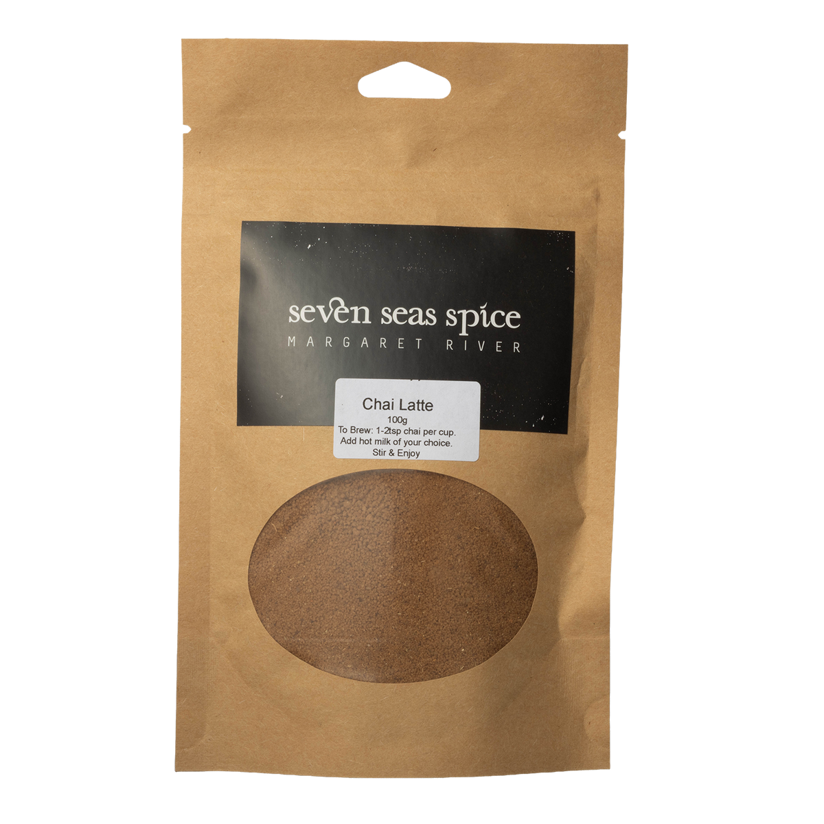 Kraft Seven Seas Tea pouch of Chai Spiced Latte with a window showing the powder