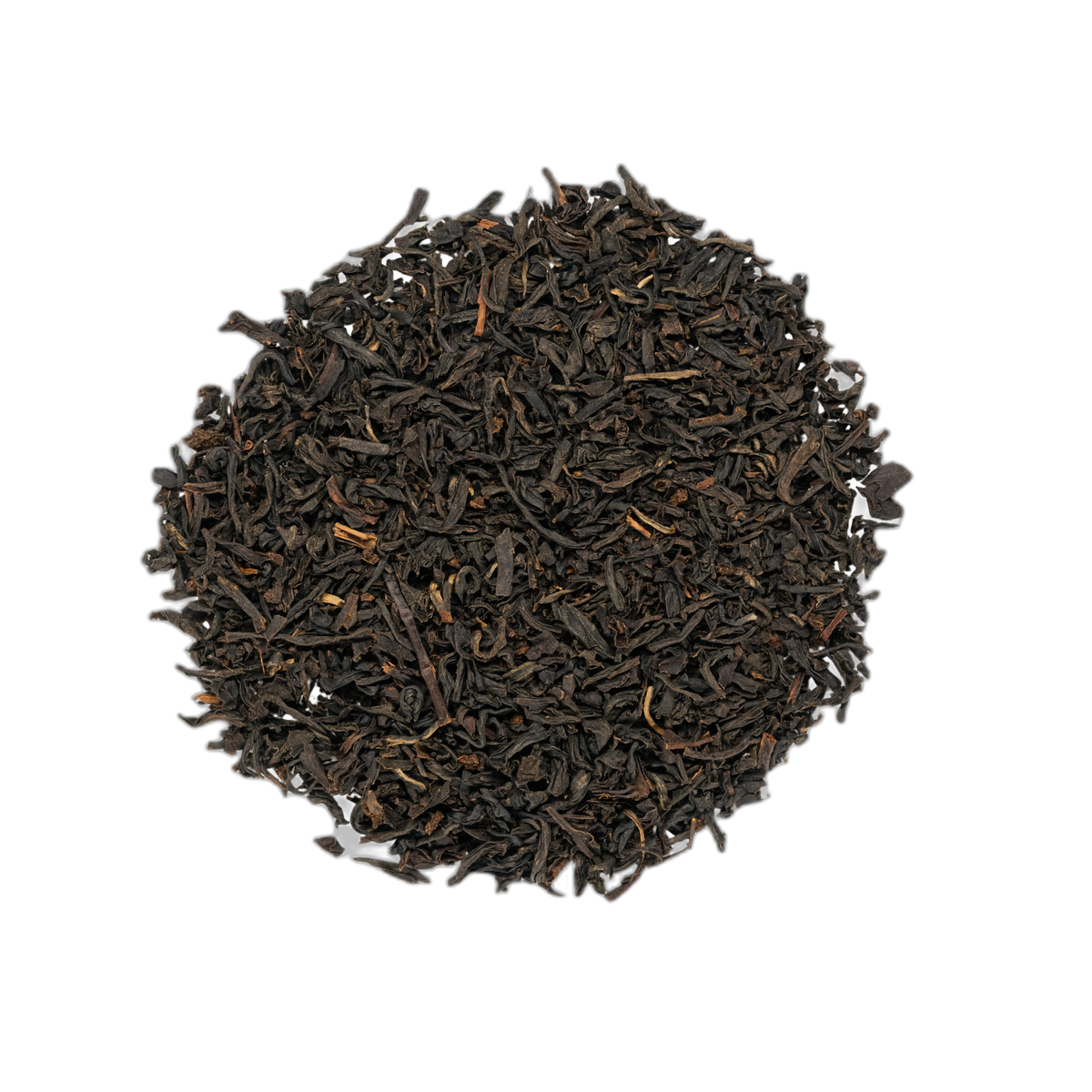 Close up of Organic Earl Grey loose leaf blend spread flat