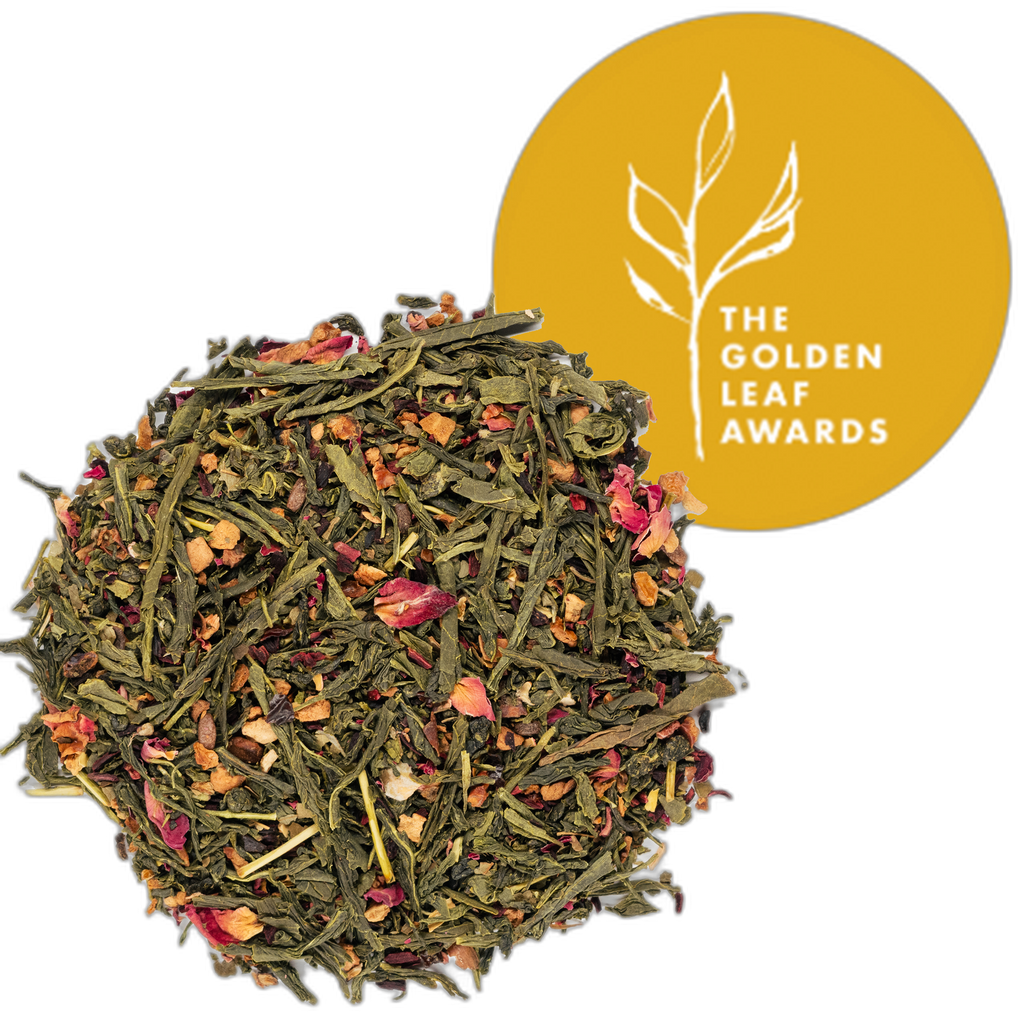 Tea Garden - Green Tea with Sweet Berry & Rose loose leaf tea, Seven Seas Tea sample sachet